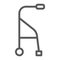 Walkers line icon, medical and equipment, walking sticks for seniors sign, vector graphics, a linear pattern on a white