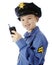 Walkie Talkie Cop Closeup