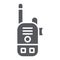 Walkie talkie glyph icon, communication and transmitter, radio set sign, vector graphics, a solid pattern on a white