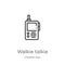 walkie talkie icon vector from children toys collection. Thin line walkie talkie outline icon vector illustration. Outline, thin