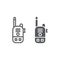 Walkie talkie line and glyph icon, communication and transmitter, radio set sign, vector graphics, a linear pattern on a