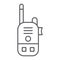 Walkie talkie thin line icon, communication and transmitter, radio set sign, vector graphics, a linear pattern on a