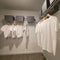 A walkin master bedroom closet in a condominium model home in Orlando, Florida