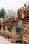 Walking alleys in the Park Guell, Barcelona, Spain.