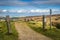 Walking along the Rivgington bridleway near Winter Hill in the west Pennines of Lancashire