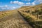 Walking along the Rivgington bridleway near Winter Hill in the west Pennines of Lancashire