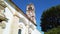 Walking around bell tower of The Church Of Holy Cross at Pano Lefkara village. Larnaca District. Cyprus