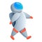 Walking astronaut icon, cartoon style