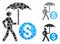 Walking banker with umbrella Mosaic Icon of Trembly Pieces