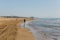 Walking on beach between La mata and Guardamar de Segura Costa Blanca Spain