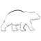 Walking bear silhouettes style line art vector