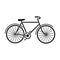 Walking bicycle with large shields and curves driving. Economical transport.Different Bicycle single icon in black style