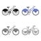 Walking bicycle with large shields and curves driving. Economical transport.Different Bicycle single icon in cartoon