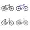 Walking bicycle with large shields and curves driving. Economical transport.Different Bicycle single icon in cartoon