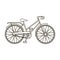 Walking bicycle with large shields and curves driving. Economical transport.Different Bicycle single icon in outline
