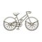 Walking bicycle with large shields and curves driving. Economical transport.Different Bicycle single icon in outline