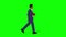 Walking black business man cartoon animation. Loop animation  4K video . green background for background transparent use