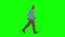 Walking black senior person cartoon animation. Loop animation  4K video .  green background for background transparent use