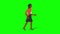 Walking black woman cartoon animation. Loop animation  4K video . green background for background transparent use