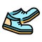 Walking boots icon color outline vector