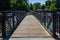 Walking Bridge Crossing Over Truckee River In Reno, Nevada