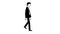 A walking businessman in a suit