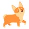 Walking canine icon cartoon vector. Royal animal