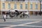 A walking coach at the Palace Square in St. Petersburg