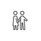 Walking couple line icon