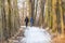 Walking couple in winter