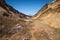 Walking into the crater of Mutnovsky Volcano on ash covered eternal snow