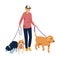 Walking Dogs Illustration