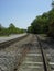 Walking down rail track