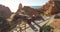 Walking down the stairs, overlooking Portugal Algarve limestone Algar Cabo.