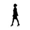 Walking female business person sihouette illustration side view