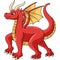 Walking Female Dragon Cartoon Colored Clipart