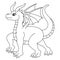 Walking Female Dragon Coloring Page Isolated