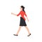 Walking female person sihouette illustration