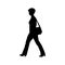 Walking female person sihouette illustration side view