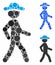 Walking gentleman Composition Icon of Round Dots