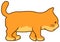 Walking ginger cat vector illustration