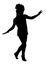 Walking girl silhouette vector