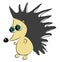 The walking green eyed hedgehog vector or color illustration