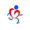 Walking heart logo icon