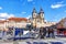 walking horse carriage in Old Town Square in Prague, Czech Republic