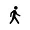 Walking man black icon isolated. Pedestrian symbol. Get to your destination on foot concept. Vector EPS 10