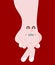 Walking man fingers angry. small man made of hand. vector illustration