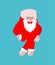 Walking man fingers Santa. small man made of hand. Christmas and New Year Vector Illustration