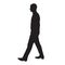 Walking man profile, side view, silhouette