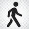 Walking man vector icon. People walk sign illustration. Business